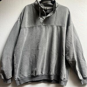 Vintage Naturally Rugged Gray Oversized Pullover Denim Sweatshirt Sz XL